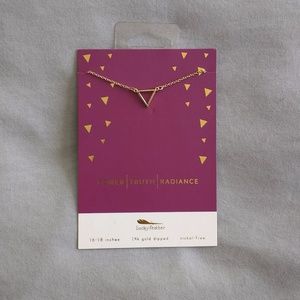 NWT 14kt gold-dipped triangle pendant necklace